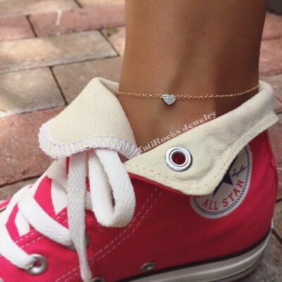 Forever Diamond Heart Anklet