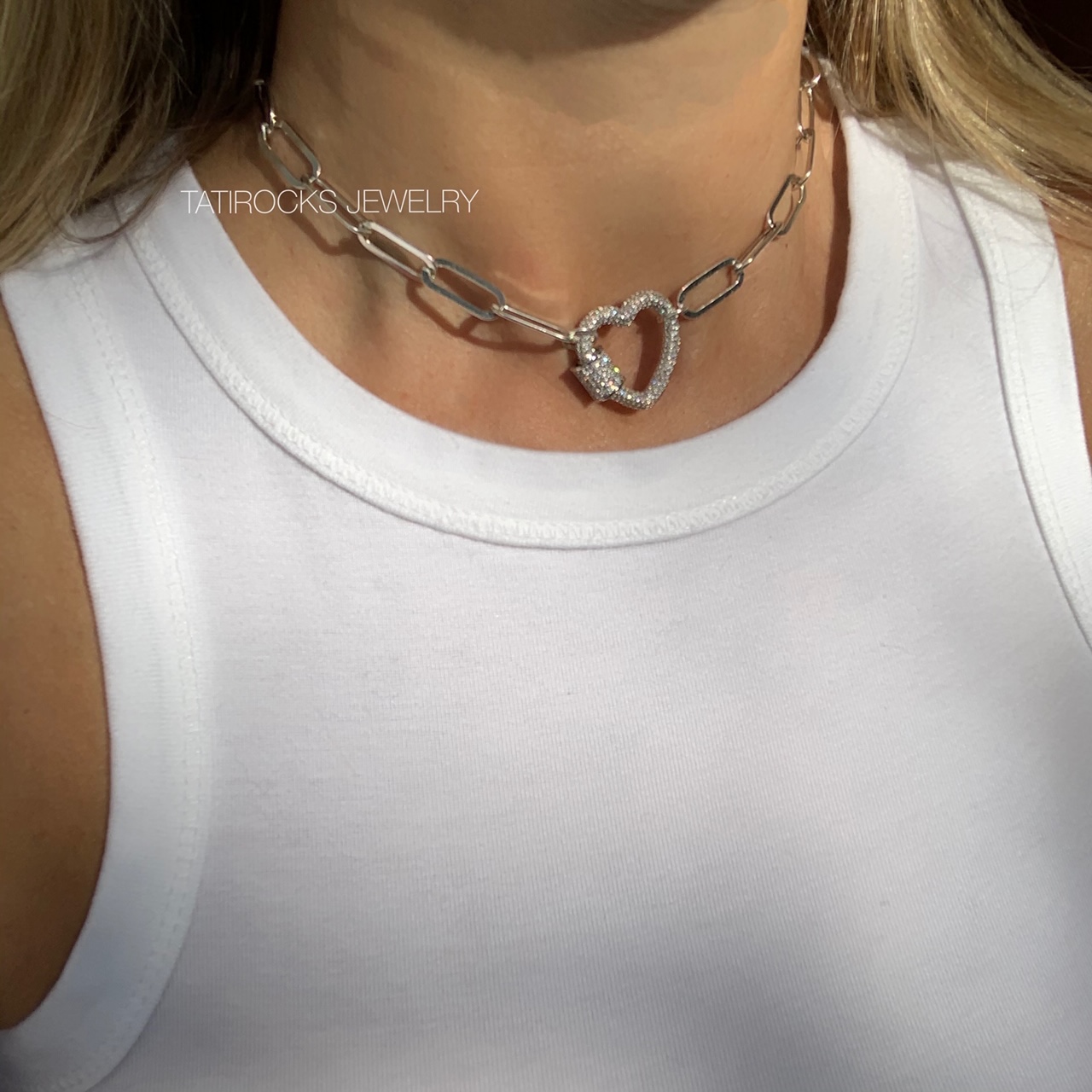 Messy Heart Lock Necklace