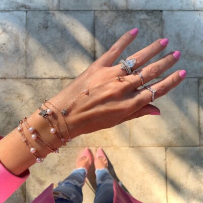 Fascination Pearl & Star Hand Chain