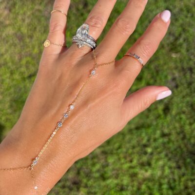 Roxy Gold CZ Finger Bracelet